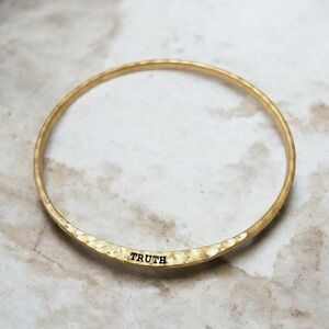 Truth Hammered Gold Tone Bangle Bracelet - Women's Jewelry